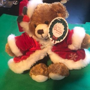 Plushland 8” Bear with Christmas Santa costume